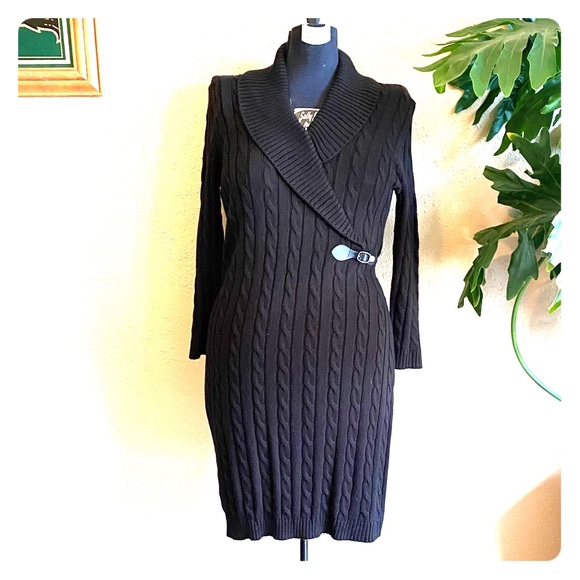 Calvin Klein Dresses & Skirts - Calvin Klein Rich Beautiful Black Sweater Dress